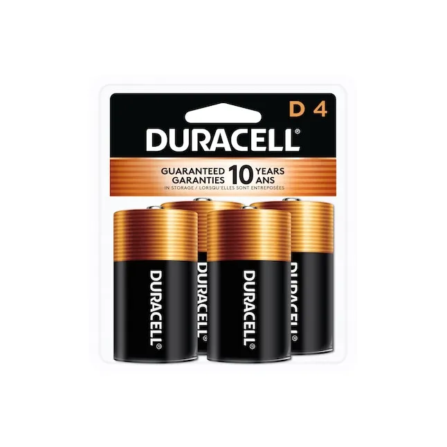 Duracell Coppertop Alkaline Batteries, D - 4 Pack