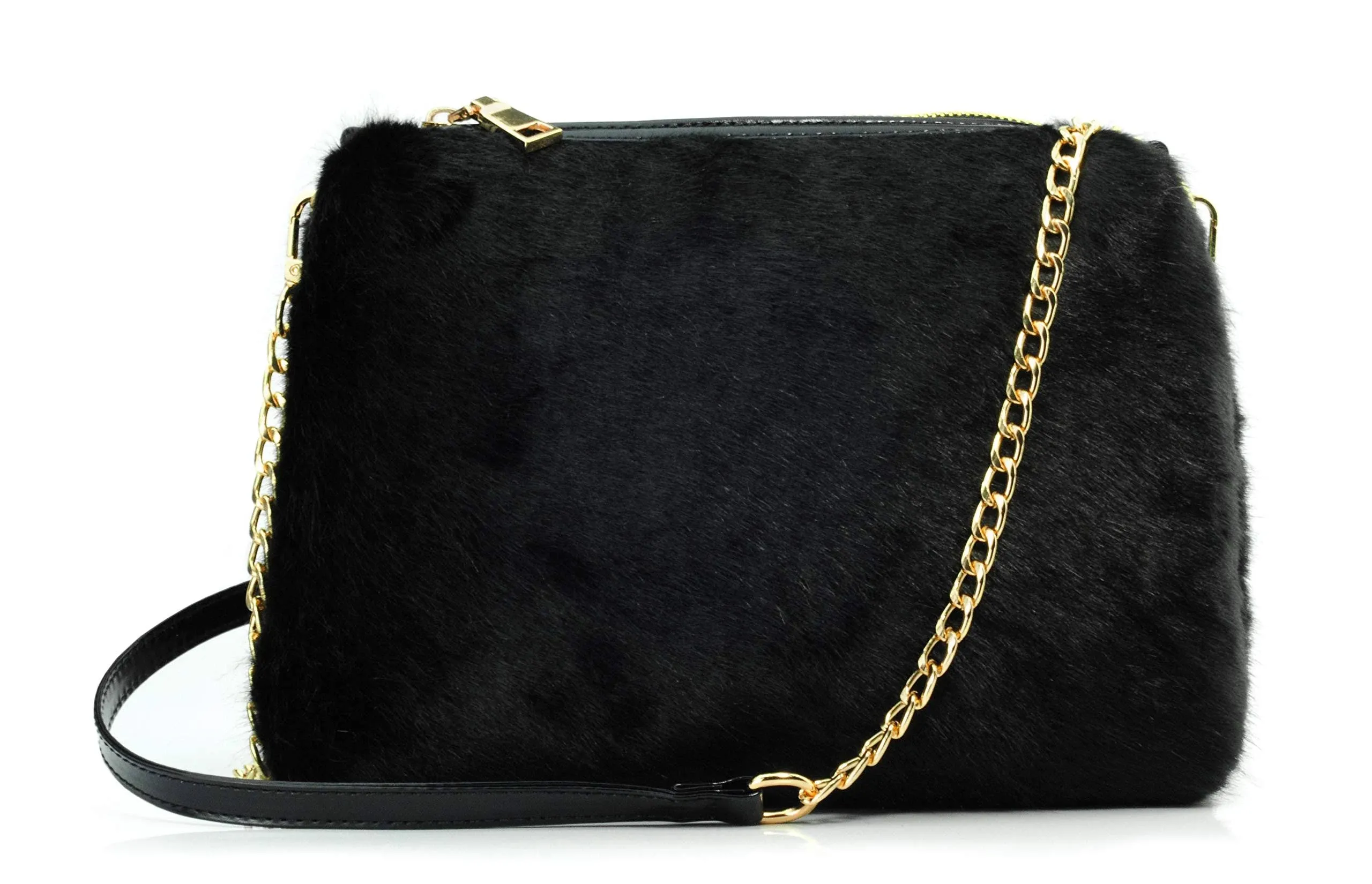 Faux Fur Furry Crossbody Shoulder Handbag Clutch Purse