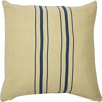 Storied Home 20 inch Square Multistripe Woven Cotton Pillow Cover, Size: 20 x 20 ...