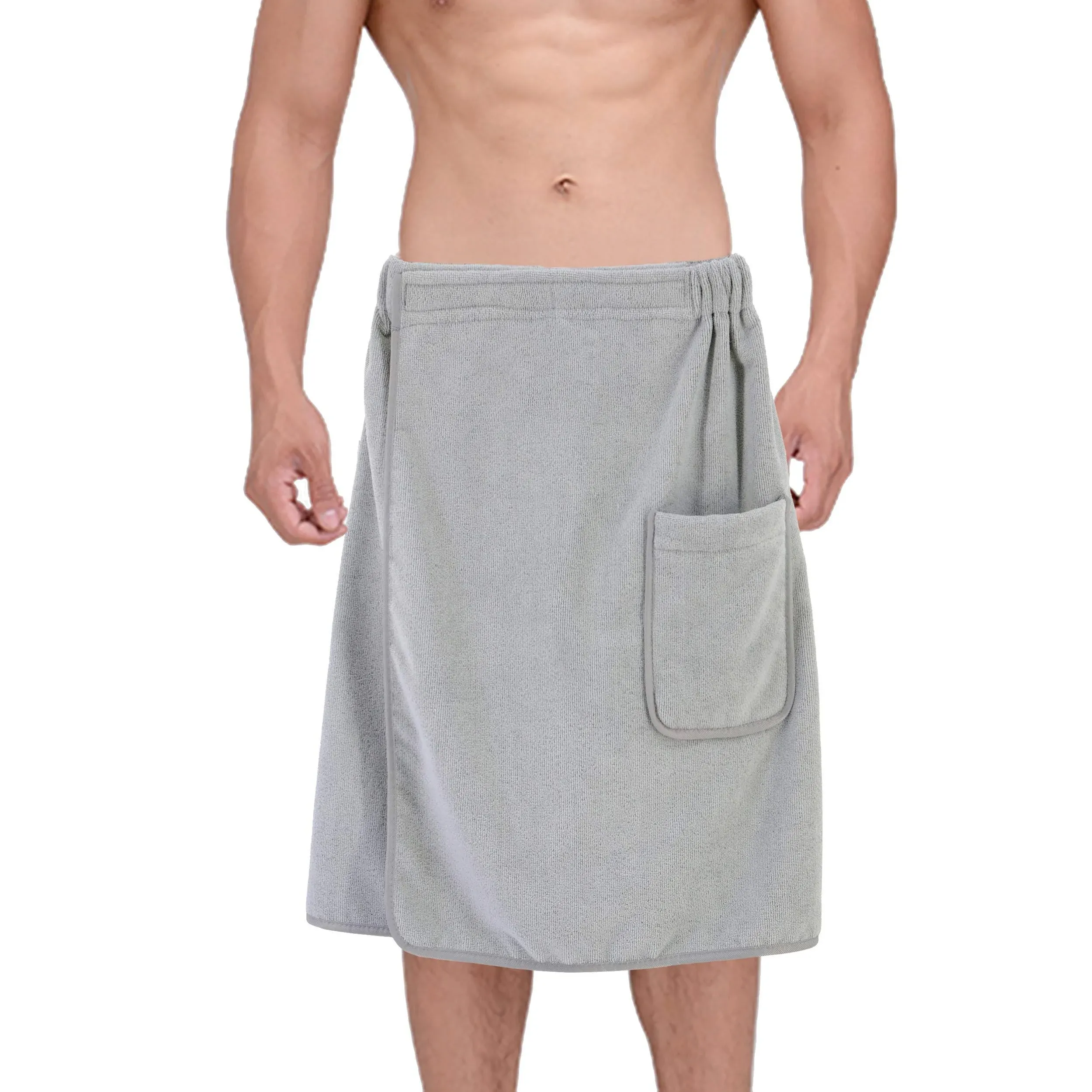 Quick Dry Microfiber Bath Towel Body Wrap For Men One Size gray