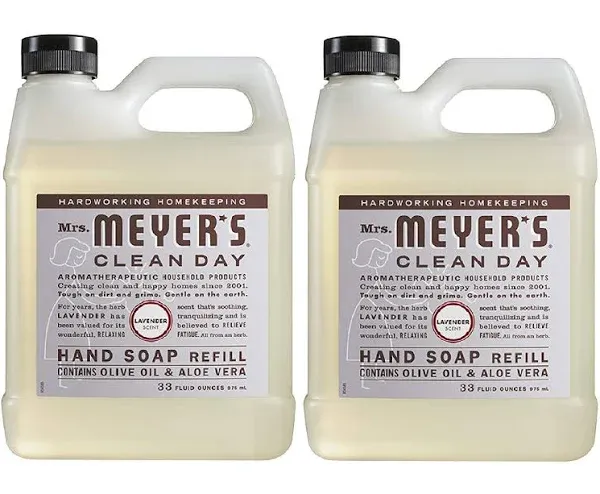 Mrs. Meyer's Clean Day Liquid Hand Soap, Lavender, 33 oz, 6/Carton