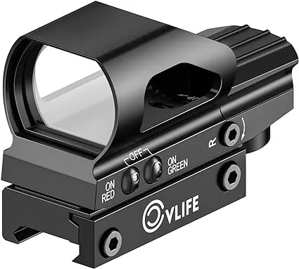 CVLIFE Red Green Dot Sight, 4 Adjustable Reticle Reflex Sight, 9 Brightness Setting Holographic Sight for 20mm Rail Mount