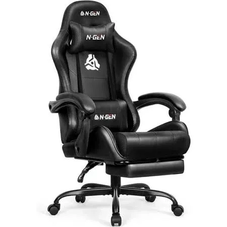 N-GEN Video Gaming Chair with Footrest High Back Ergonomic Comfortable Office Co