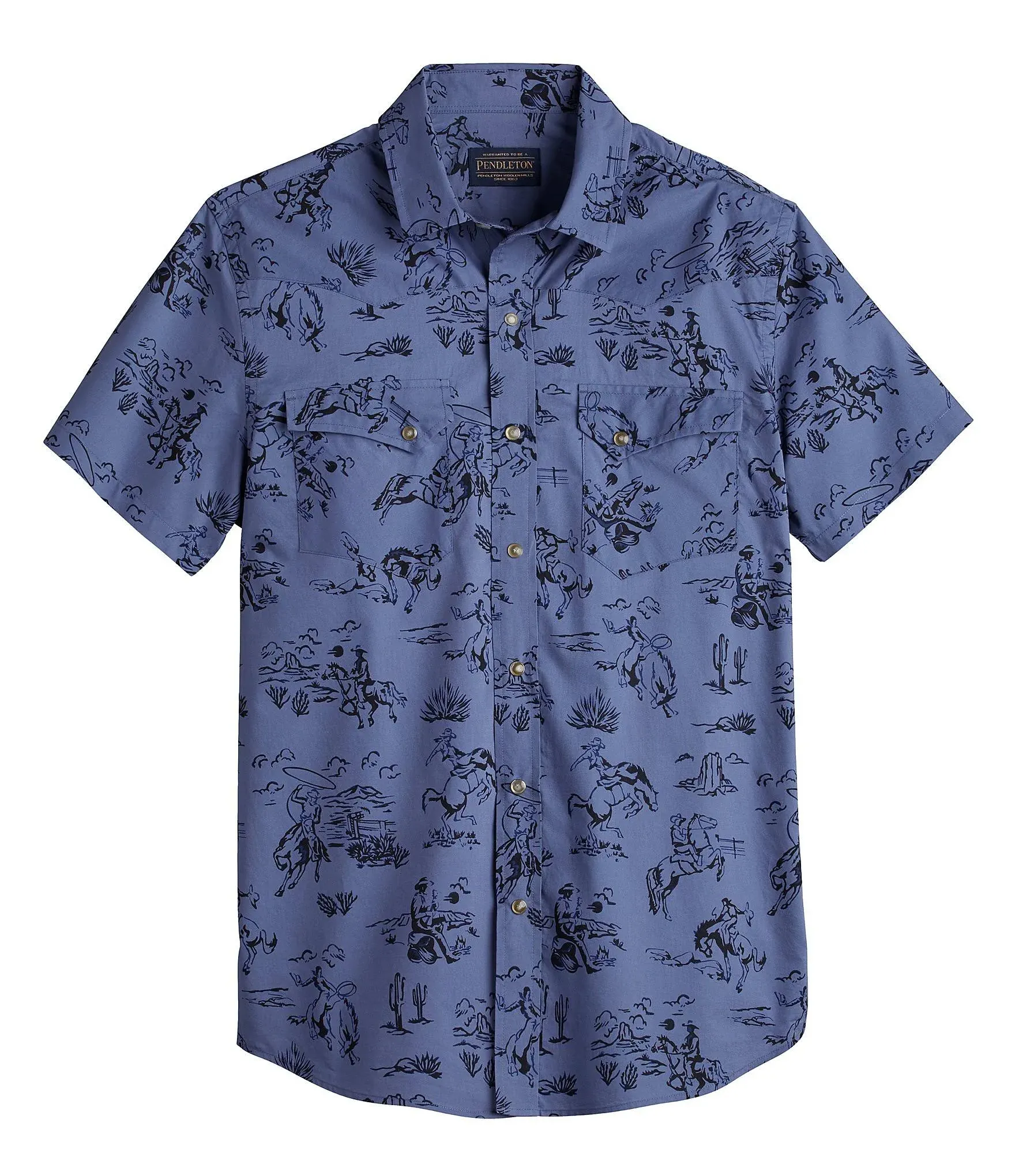 Pendleton Laramie Short Sleeve Shirt - Blue Lariat