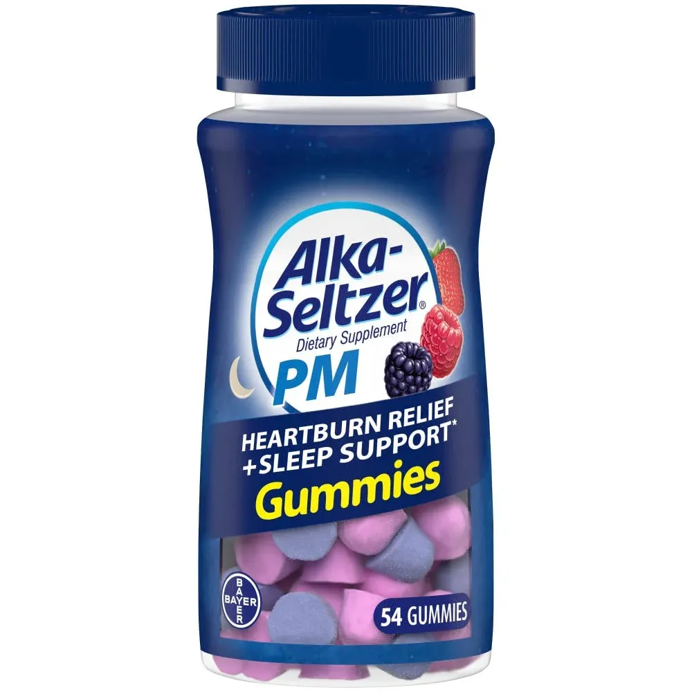 Alka-Seltzer Heartburn Relief PM Gummies Mixed Berry 54-Ct