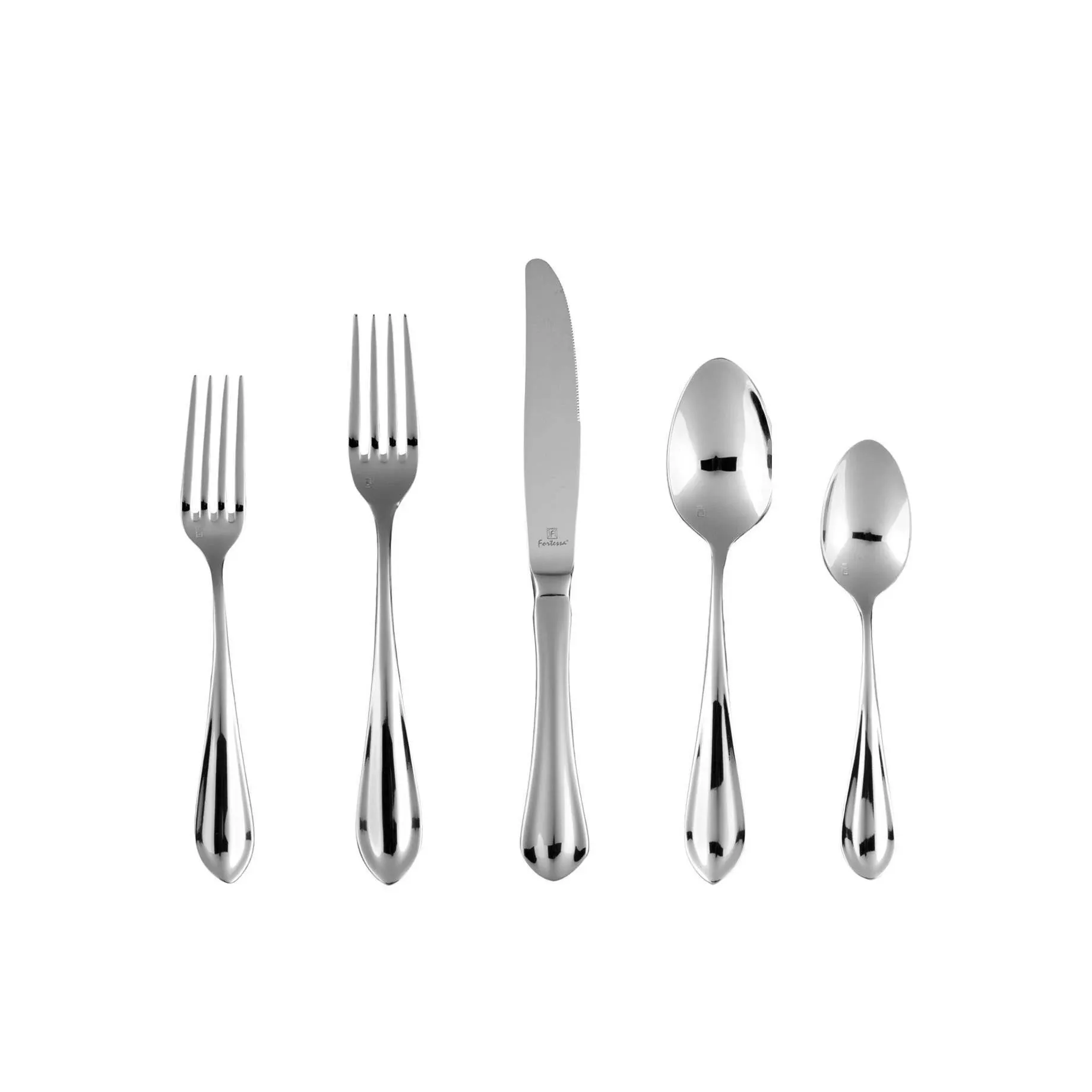 Fortessa Forge 18/10 Stainless Steel Flatware 20 Piece Place Setting, Service for 4