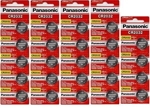 24 Panasonic CR2032 Batteries Lithium cr-2032 3V Coin Cell 4 Packs of 6 Batteries