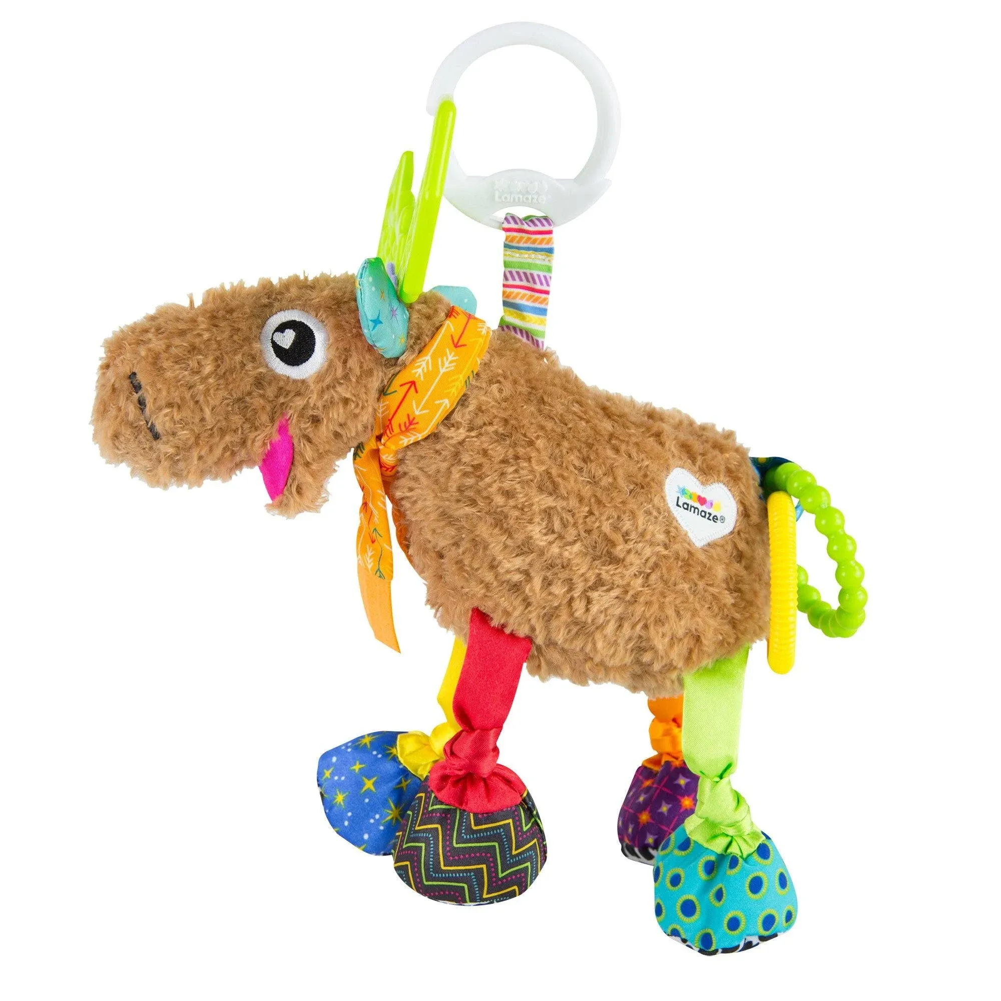 Lamaze Mortimer The Moose Play And Grow Rattle Teether Squeaker Activity Toy New