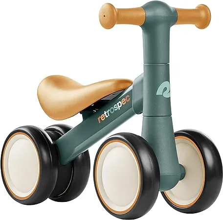 Retrospec Cricket Baby Walker Balance Bike with 4 Wheels for Ages 12-24 Months - Toddler Bicycle Toy for 1 Year Old’s - Ride On Toys for Boys & Girls