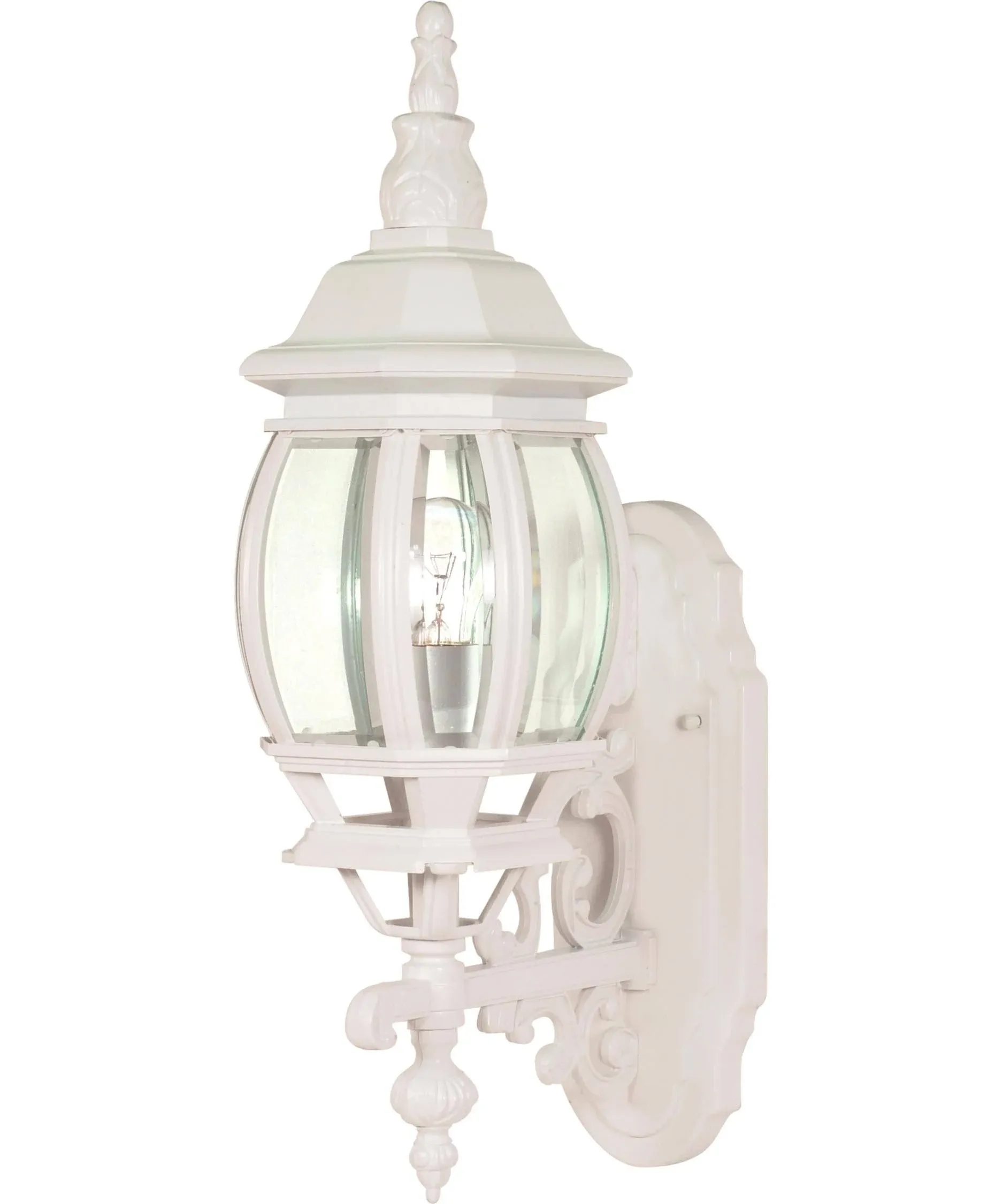 Nuvo 60/885 Central Park 1 Light 20 inch White Outdoor Wall Lantern