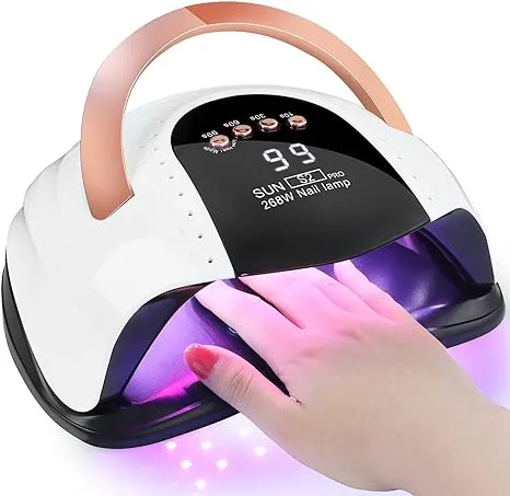 268W UV LED Nail Lamp, LKE Nail Dryer for Gel Polish, 4 Timers UV Nail Lamp P...