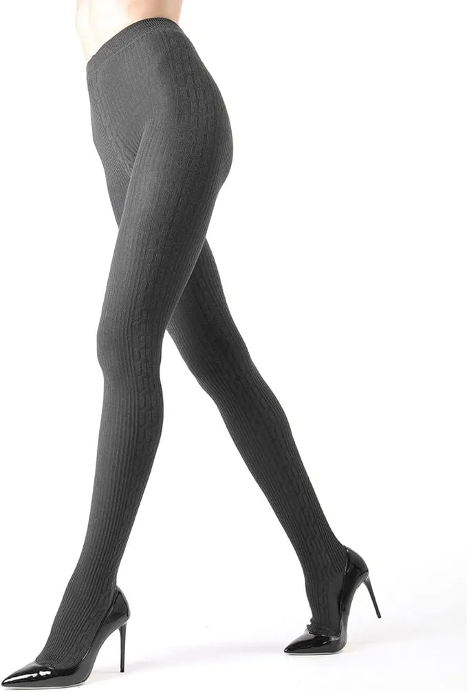 MeMoi Boston Ribbed Cotton Blend Sweater Tights