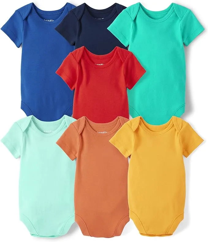 The Children's Place unisex-baby And Newborn Short Sleeve Cotton Variety Pack Bodysuits