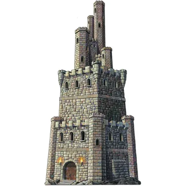 Jointed Castle Tower 48&#034; Paper Medieval Renaissance Scene Wall Party Decoration