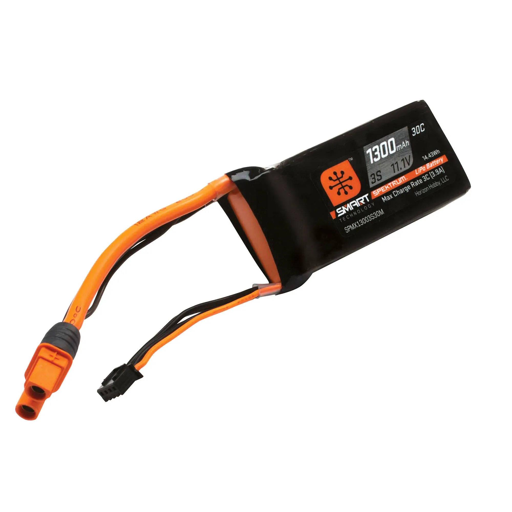 Spektrum SPMX13003S30M - 11.1V 1300mAh 3S 30C Smart Lipo Battery: IC3