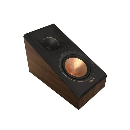 Klipsch Reference Premiere RP-500SA II Dolby Atmos Highly Versatile Surround Sound Speakers for Up-Firing Immersion, Height Speakers, or Rear Surround Speakers for Cinematic Home Theater in Walnut