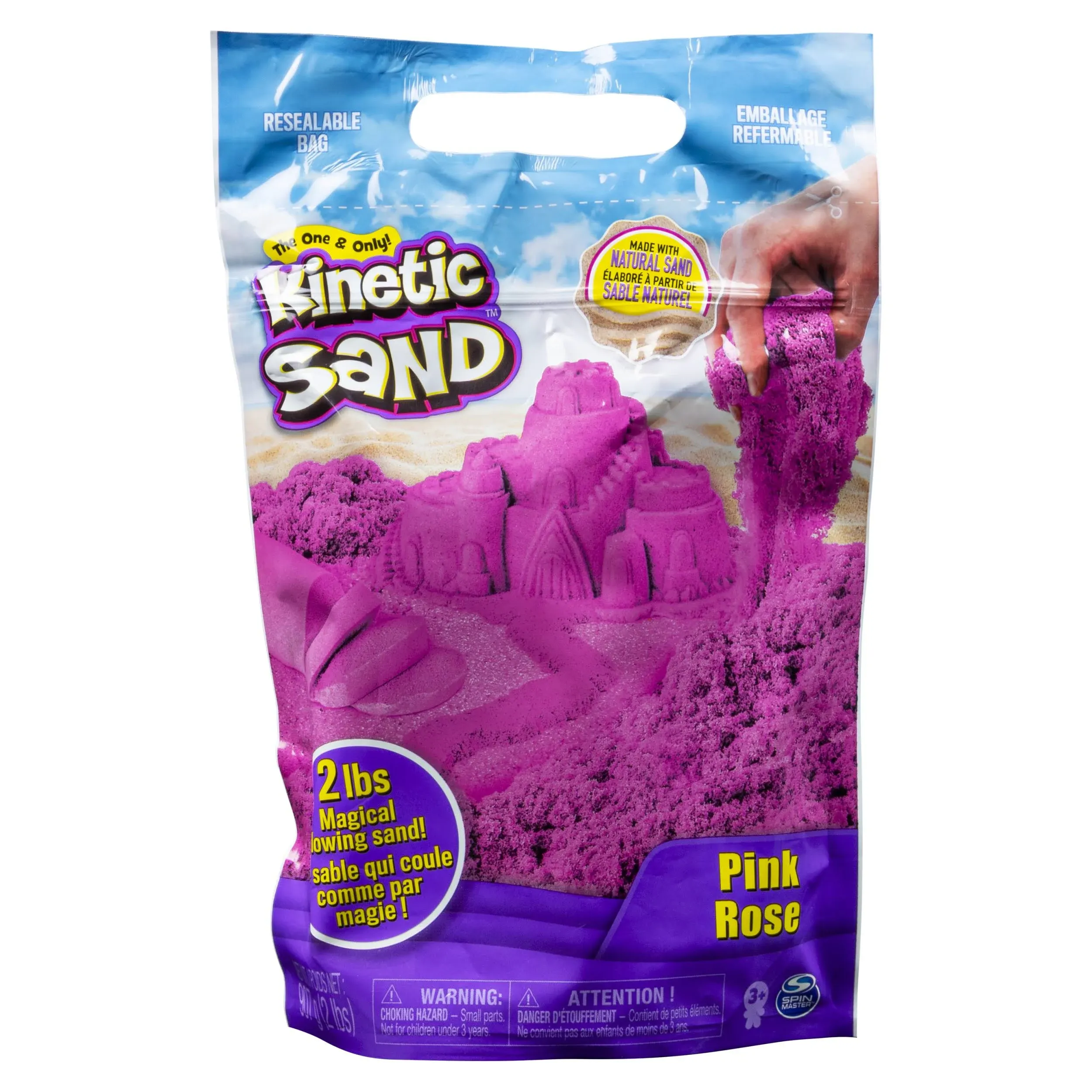 Kinetic Sand, The Original Moldable Sensory Play Sand, Pink, 2 lb. Resealable Bag, Ages 3+