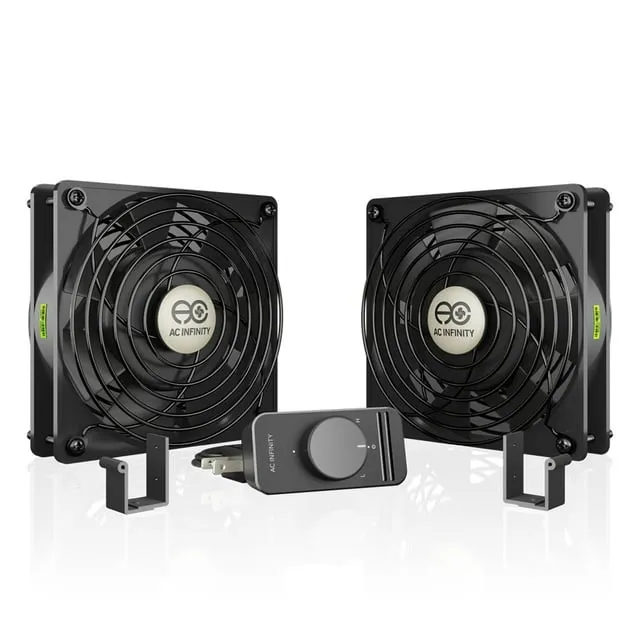 AC Infinity Axial S1225d, Dual 120mm Muffin Fan with Speed Controller, for