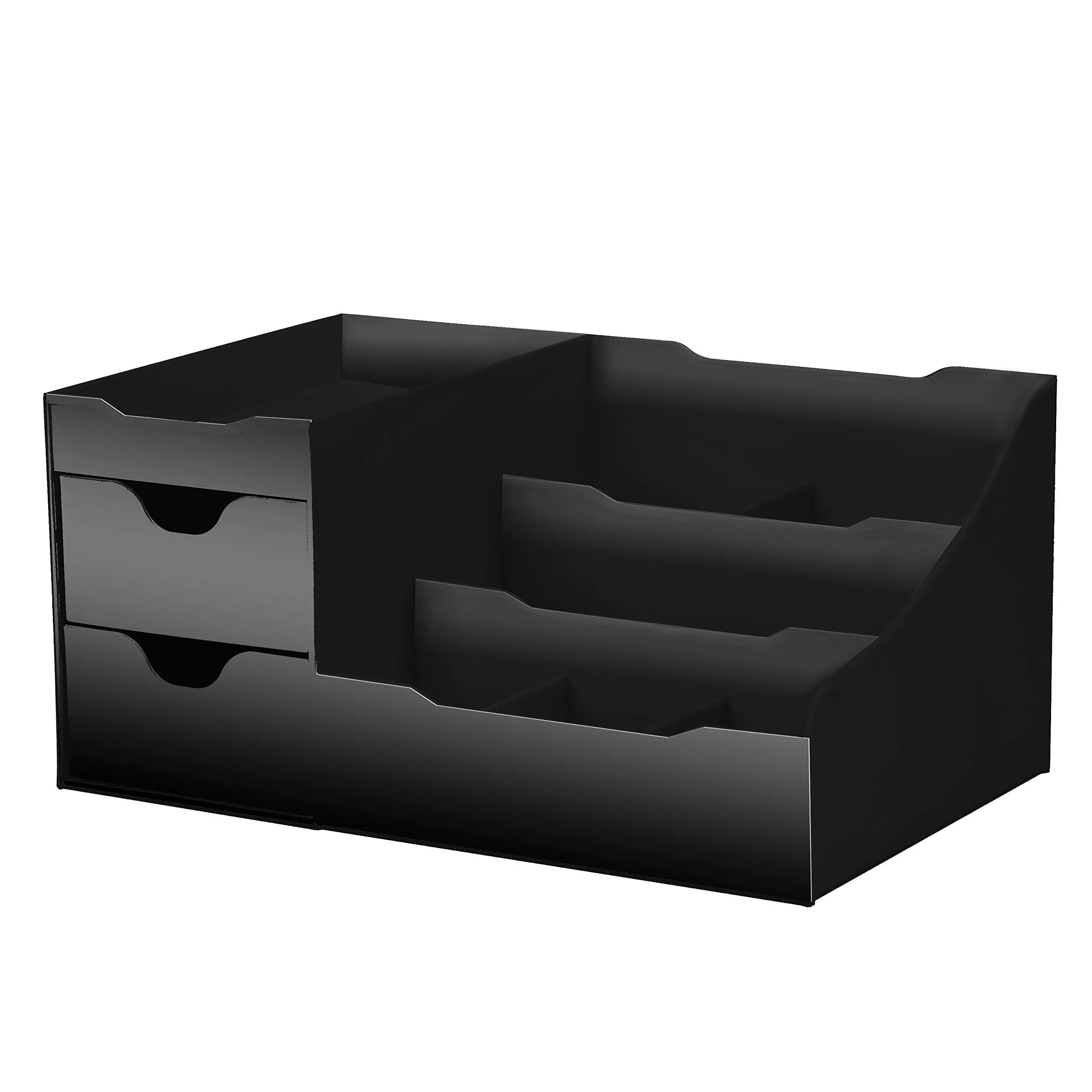 Uncluttered Designs Large Black Vanity Organizer - Countertop Mens Organizer wit