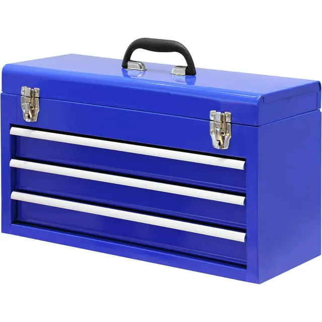 Big Red 20 inch 3 Drawer Metal Tool Box Blue