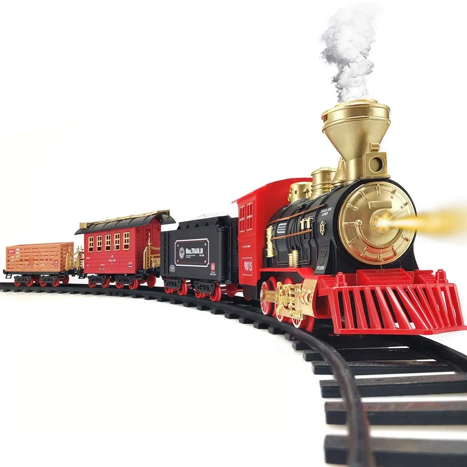 Hot Bee Train Set Christmas Tree Train Toys for Boys with Smokes, Lights and Sound