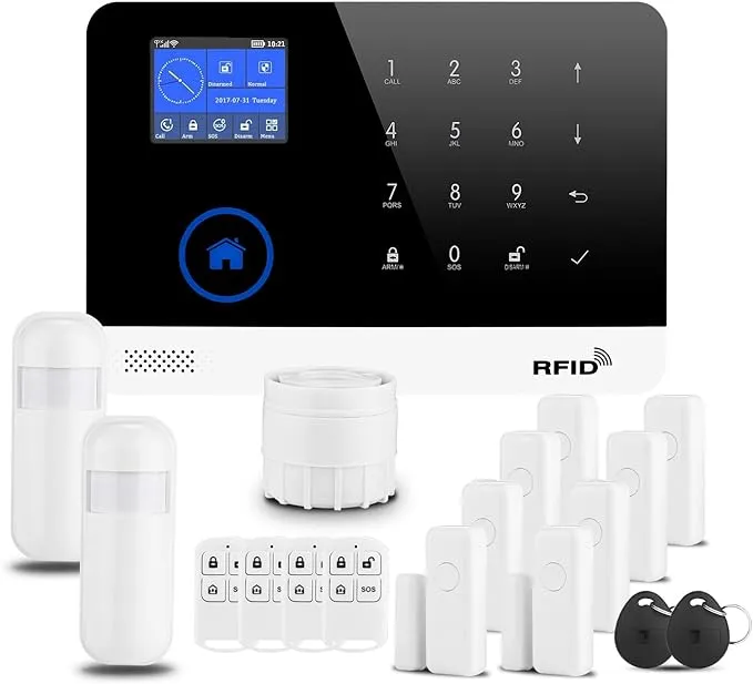 Burglar Alarm System for Home, DIY 4G WiFi Wireless Security Alarm Kit with GSM and Free APP