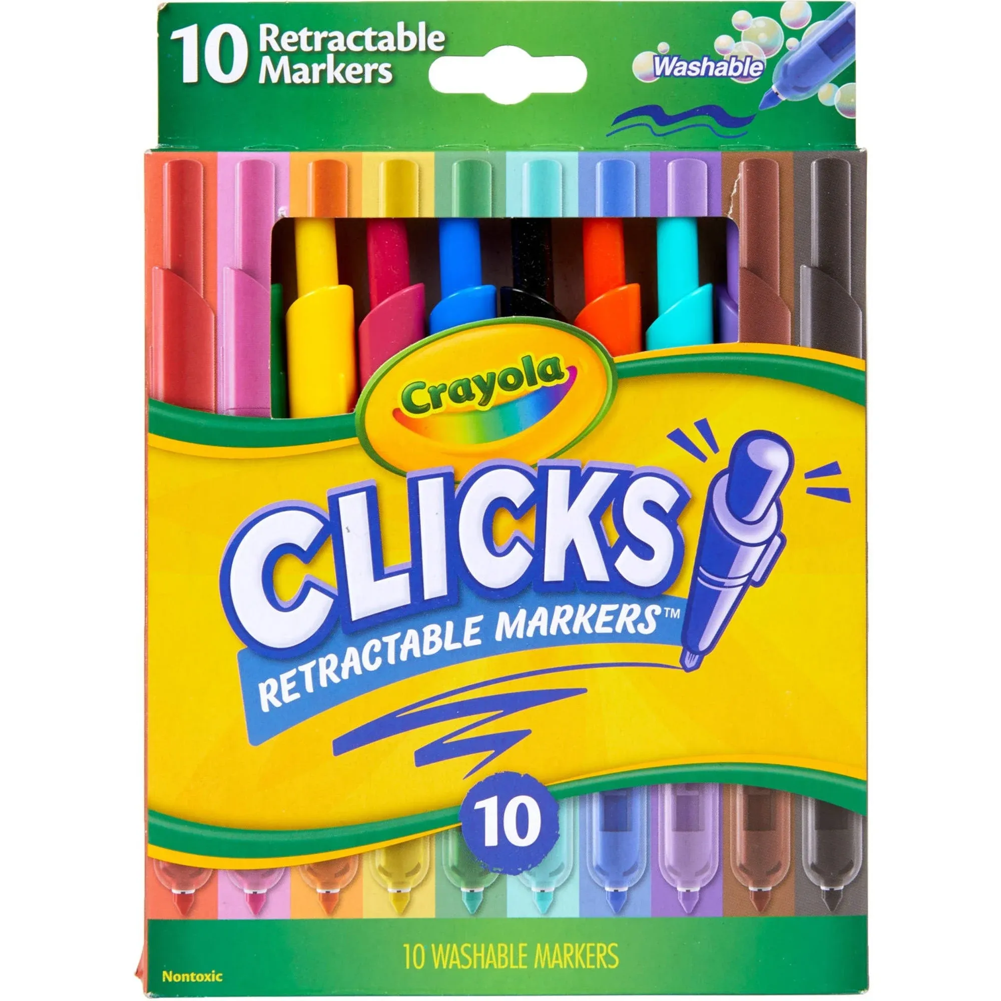 Crayola Retractable Markers, Clicks - 10