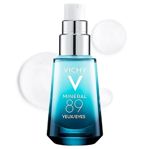 Vichy Mineral 89 Fortifying Eye Serum with Hyaluronic Acid, Hydrating Daily Eye Gel Cream - 0.51 fl oz