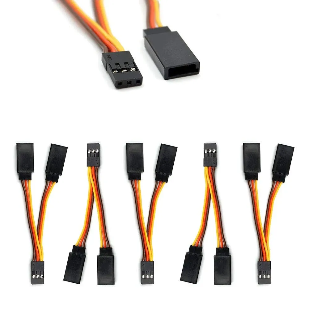 5 Pcs JR/Futaba Style Servo 1 to 2 Y Harness Leads Splitter Cable Male to Female