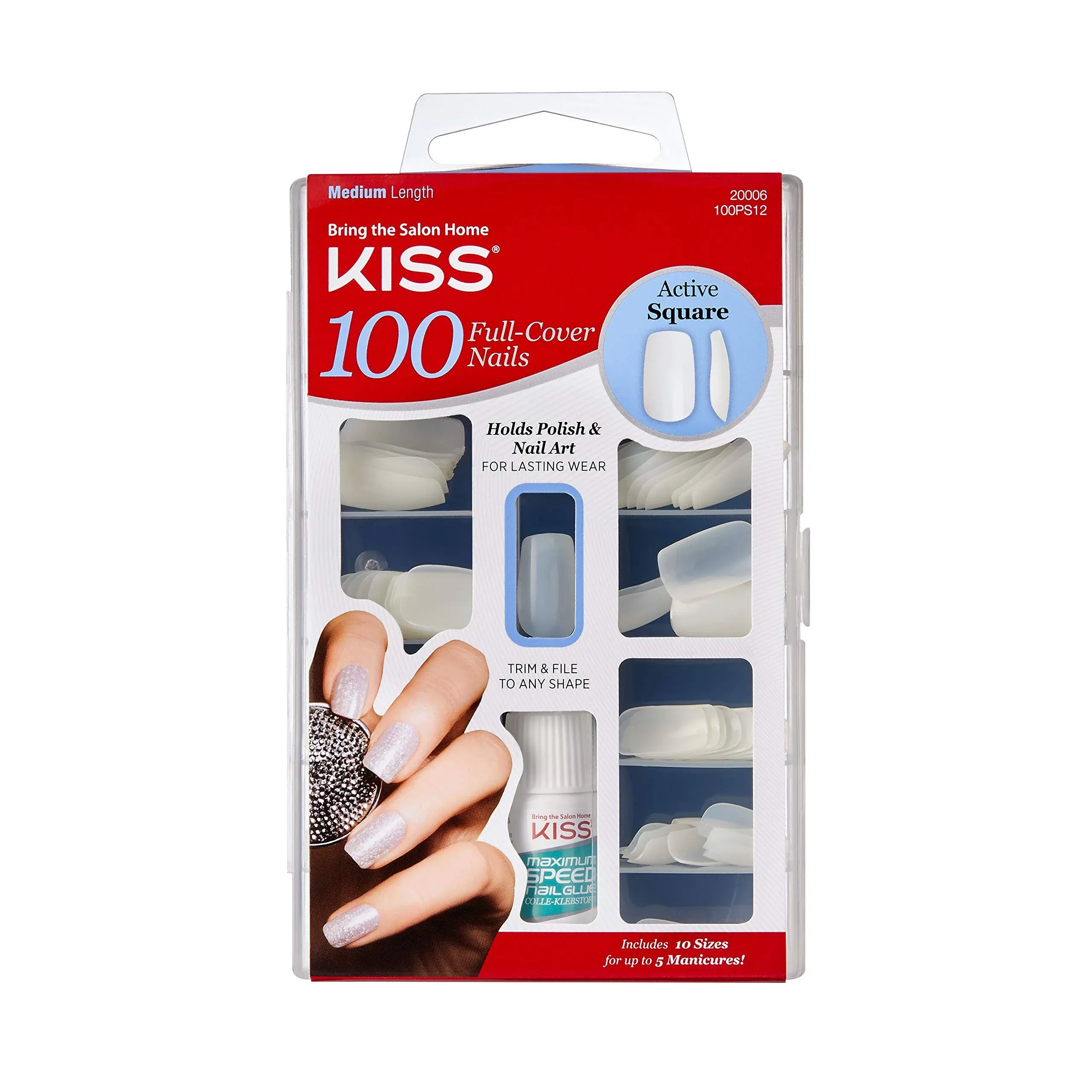 Kiss 100 Full Cover Nails Short Square