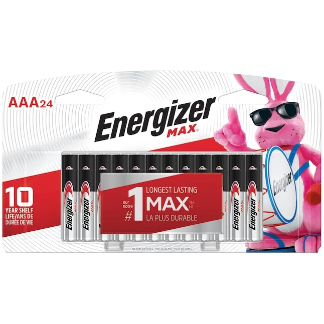 Energizer Max AAA Alkaline Battery, Silver - 24 pack