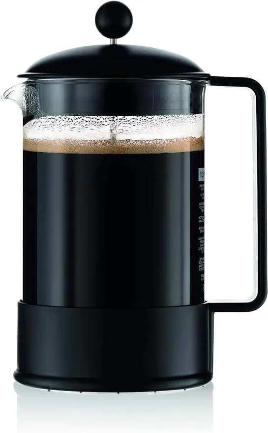 Bodum Brazil French Press Coffee Maker, 51 Ounce, 1.5 Liter, Black