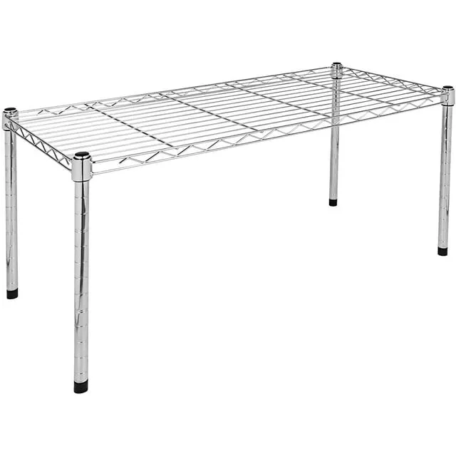 Simple Deluxe Heavy Duty 1-Shelf Shelving, Adjustable Storage Units, Steel Organizer Wire Rack, 30" W x 14" D x 15" H, Chrome