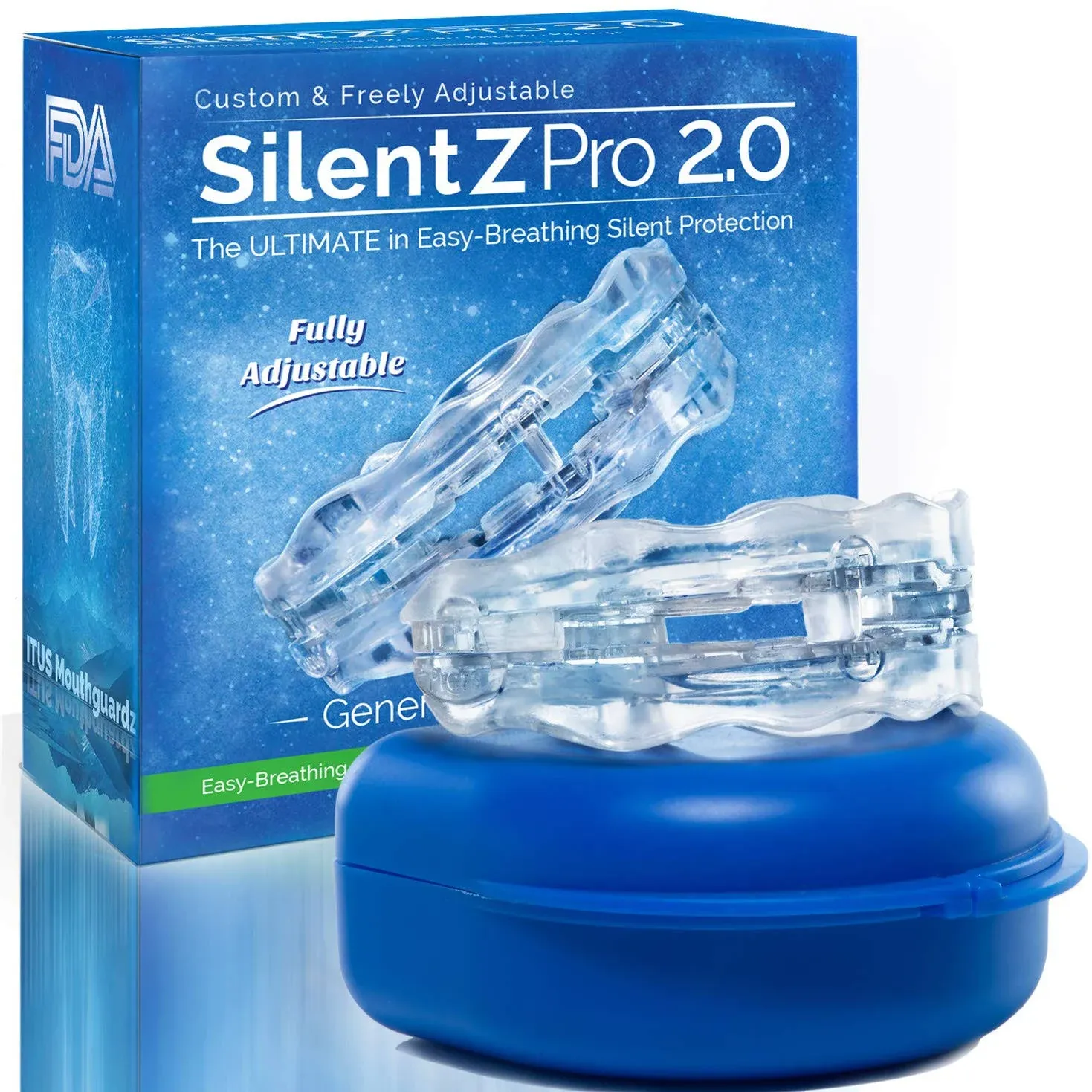 Itus Mouthguardz Silentzpro 2.0 - Boquilla Antirronquidos - Protector Bucal totalmente Ajustable para Ronquidos - Protector Bucal Profesional