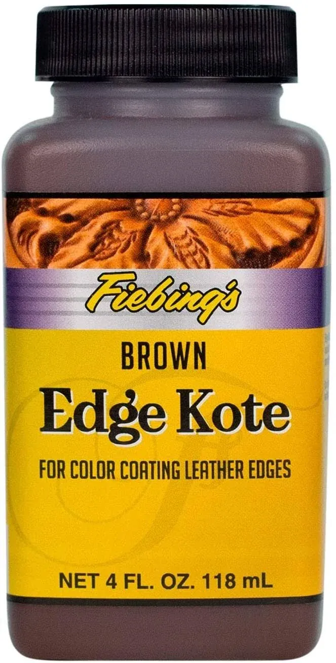 Fiebings Edge Kote, 4 oz. - Color Coats Leather Edges - Brown