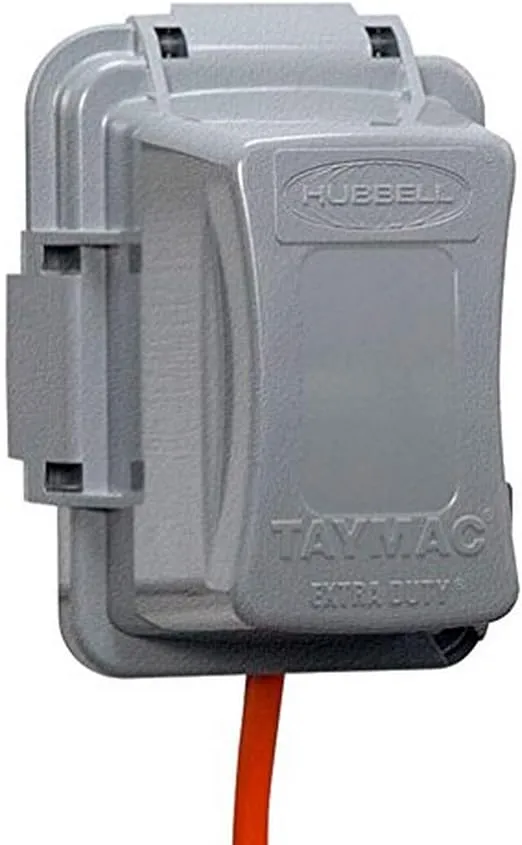 Taymac MM720G 1-Gang Horizontal or Vertical Weatherproof Jumbo Extra Duty While in Use Cover , Gray