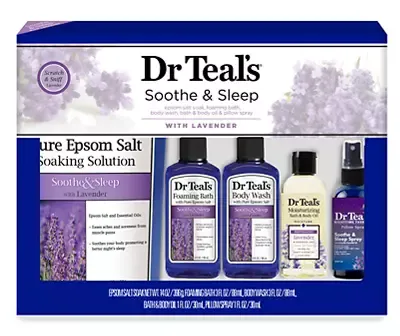 Dr Teal's Soothe & Sleep Lavender 5-Piece Bath Regimen Set