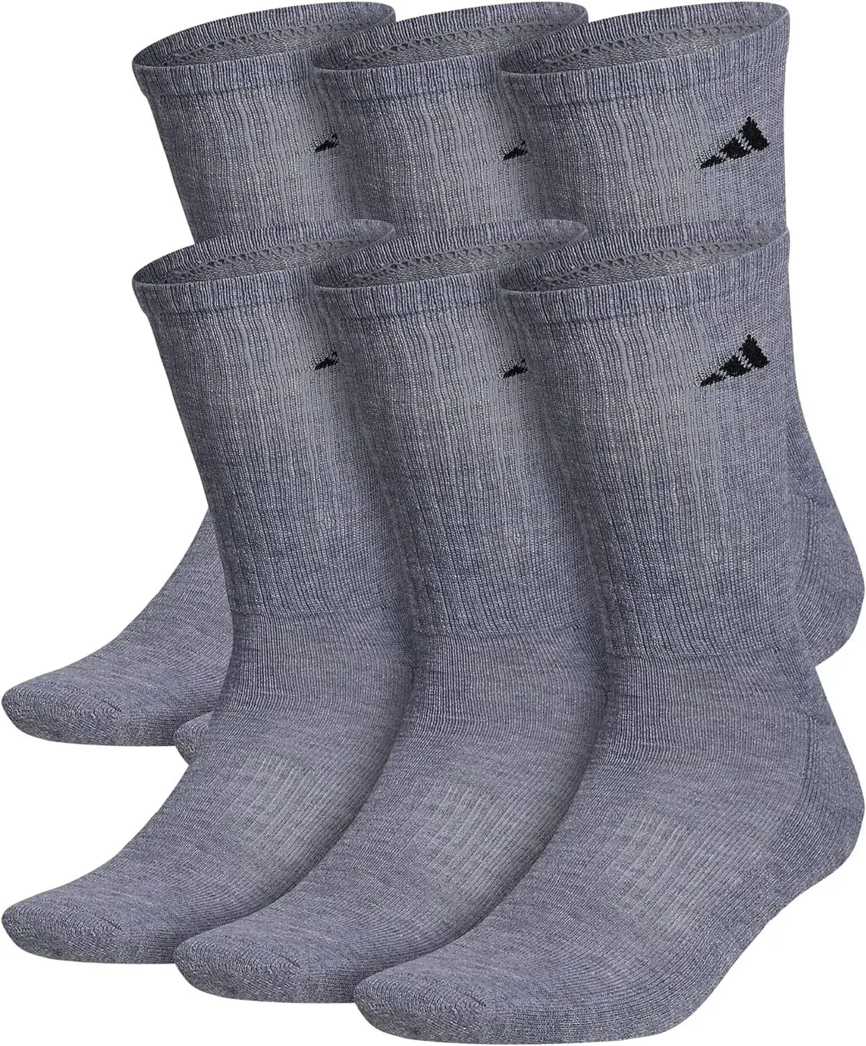 Men's Cushioned Crew Extended Size Socks, 6-Pack