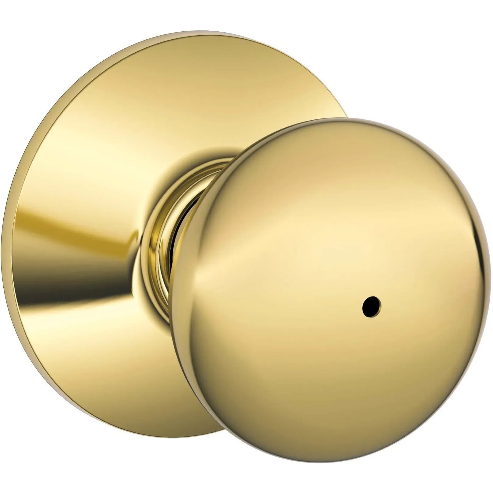 Schlage F40 V PLY 605 Plymouth Door Knob, Bed & Bath Privacy Lock, Bright Brass