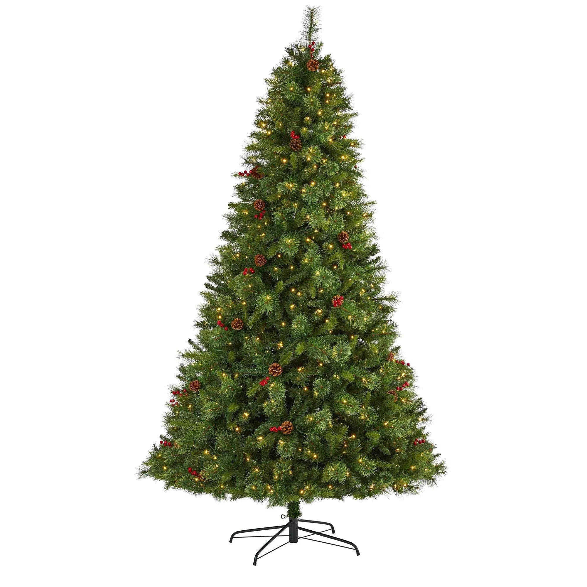 8ft. Pre-Lit Aberdeen Spruce Artificial Christmas Tree, Clear LED Lights