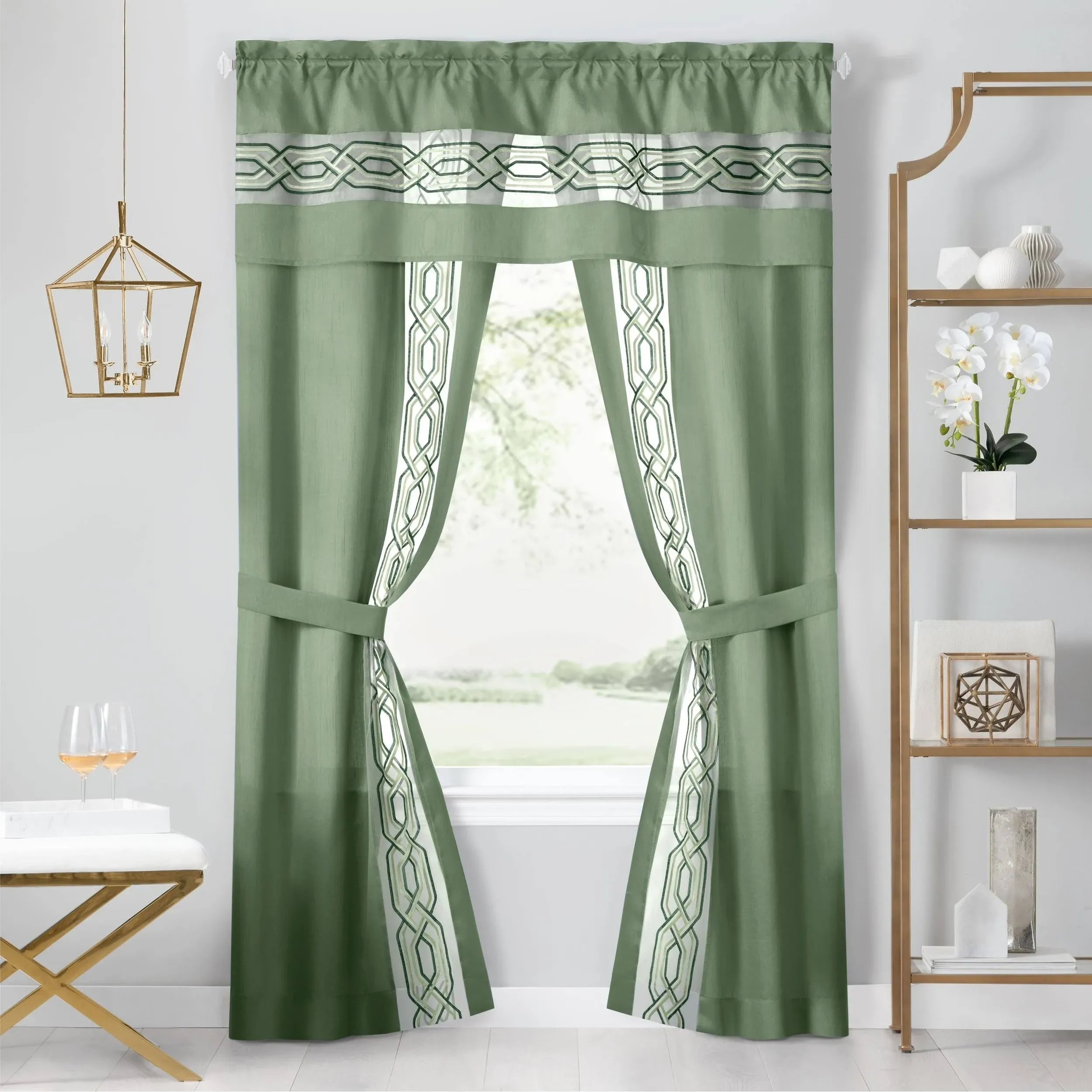 Achim Paige Tier and Valance Window Curtain Set