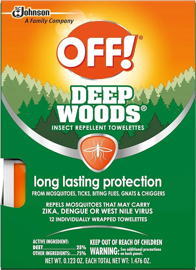 Off! Deep Woods Off Insect Repellent Wipes 12-Towelettes (Pack of 3)