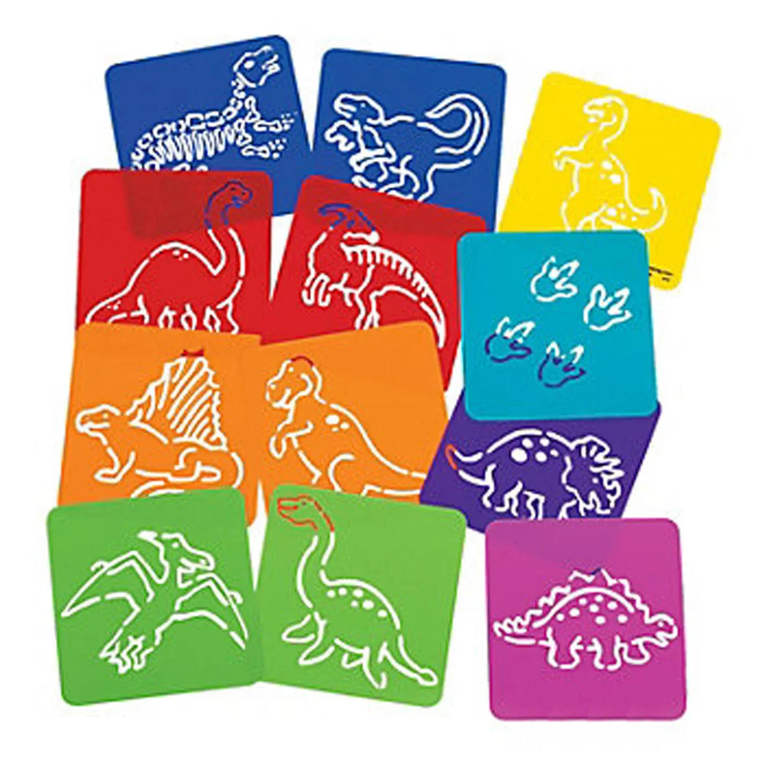 Fun Express Dinosaur Stencils - Educational and Learning Activities for Kids - VBS Vacation Bible School Supplies/Decor - 12 Pieces