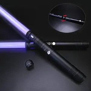 2Pack Lightsaber Metal Hilt 12 Colors,Toys for Boys Girls Age 3 4 5 6 7 8 9 10 Year Old,Battery Rechargable 2-in-1 Double-Bladed FX Dueling Light Saber,Gifts for Boyfriend Girlfriend(Black)