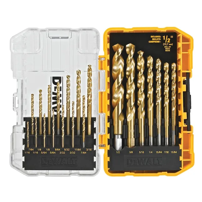 DEWALT DW1342 21-Piece Titanium Nitride Coating Speed Tip Drill Bit Set