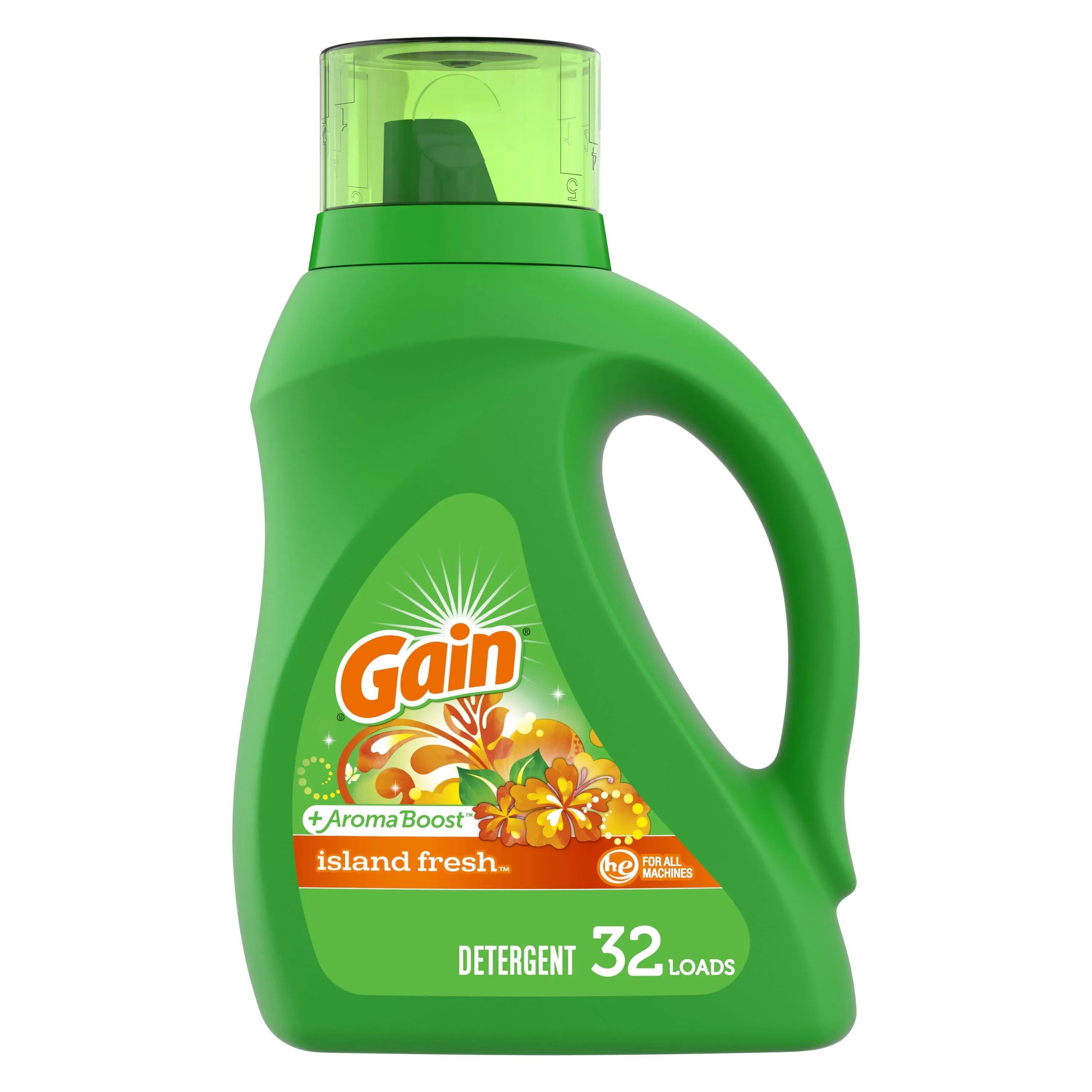 Gain +Aroma Boost Detergent, Island Fresh - 1.36 l (1.43 US qt) 46 fl oz liq