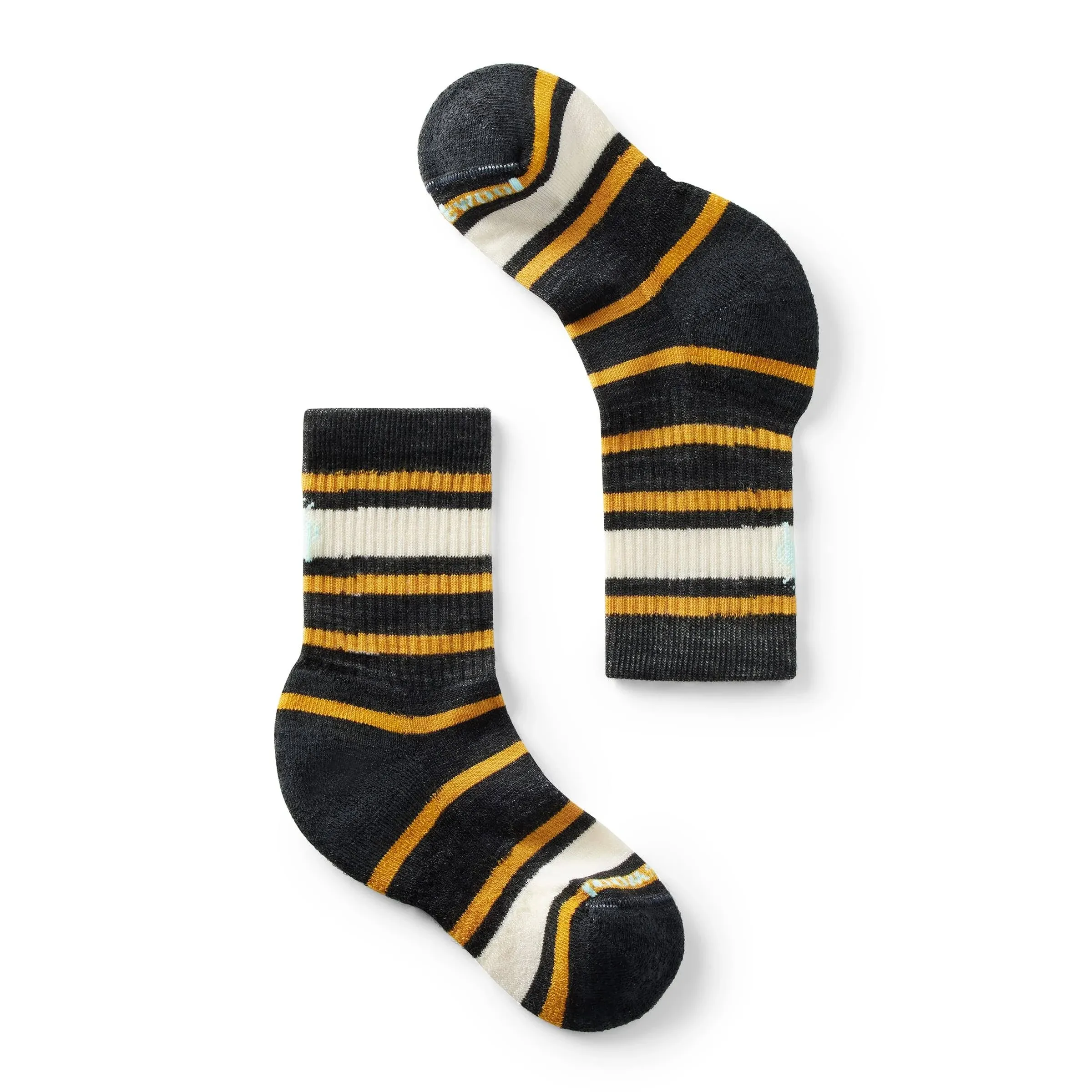 Smartwool Kids Hike Light Cushion Striped Crew Socks Charcoal Small