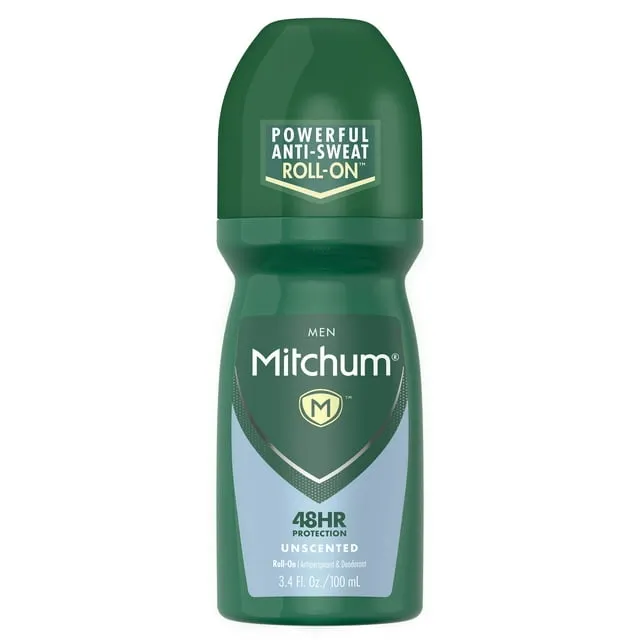 Mitchum Men Advanced Invisible Roll-On Deodorant, Unscented - 3.4 fl oz stick