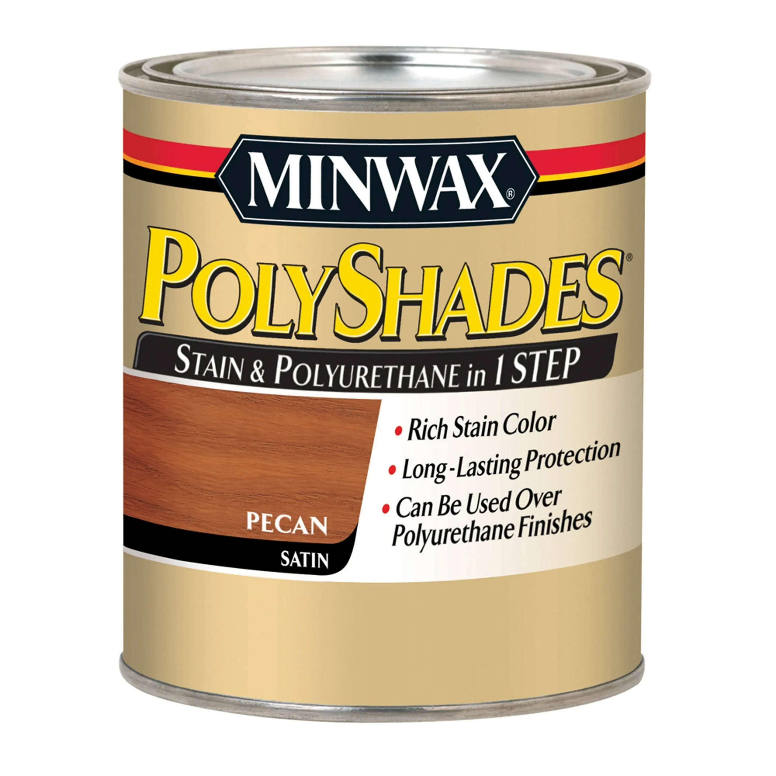 Minwax PolyShades Satin Stain & Polyurethane, Pecan, 1 Quart