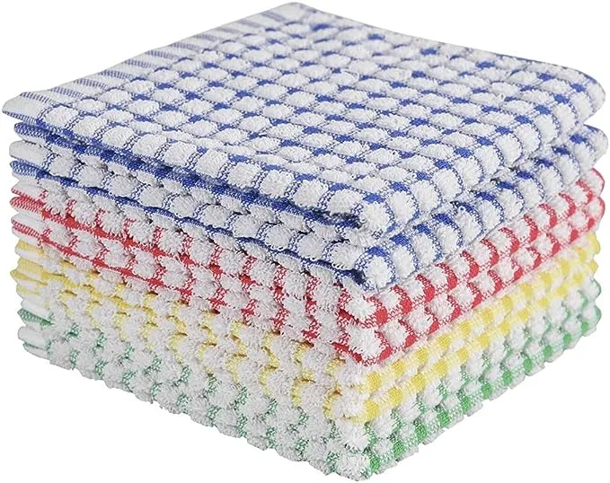 Dish Cloths for Kitchen Washing Dishes, Super Absorbent Dish Rags, Cotton Terry 